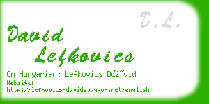 david lefkovics business card